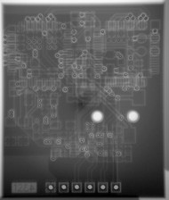 2D X-ray images of a 4-layer PCB